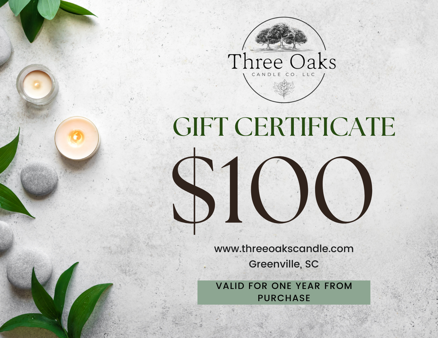 Three Oaks Candle Co Gift Card