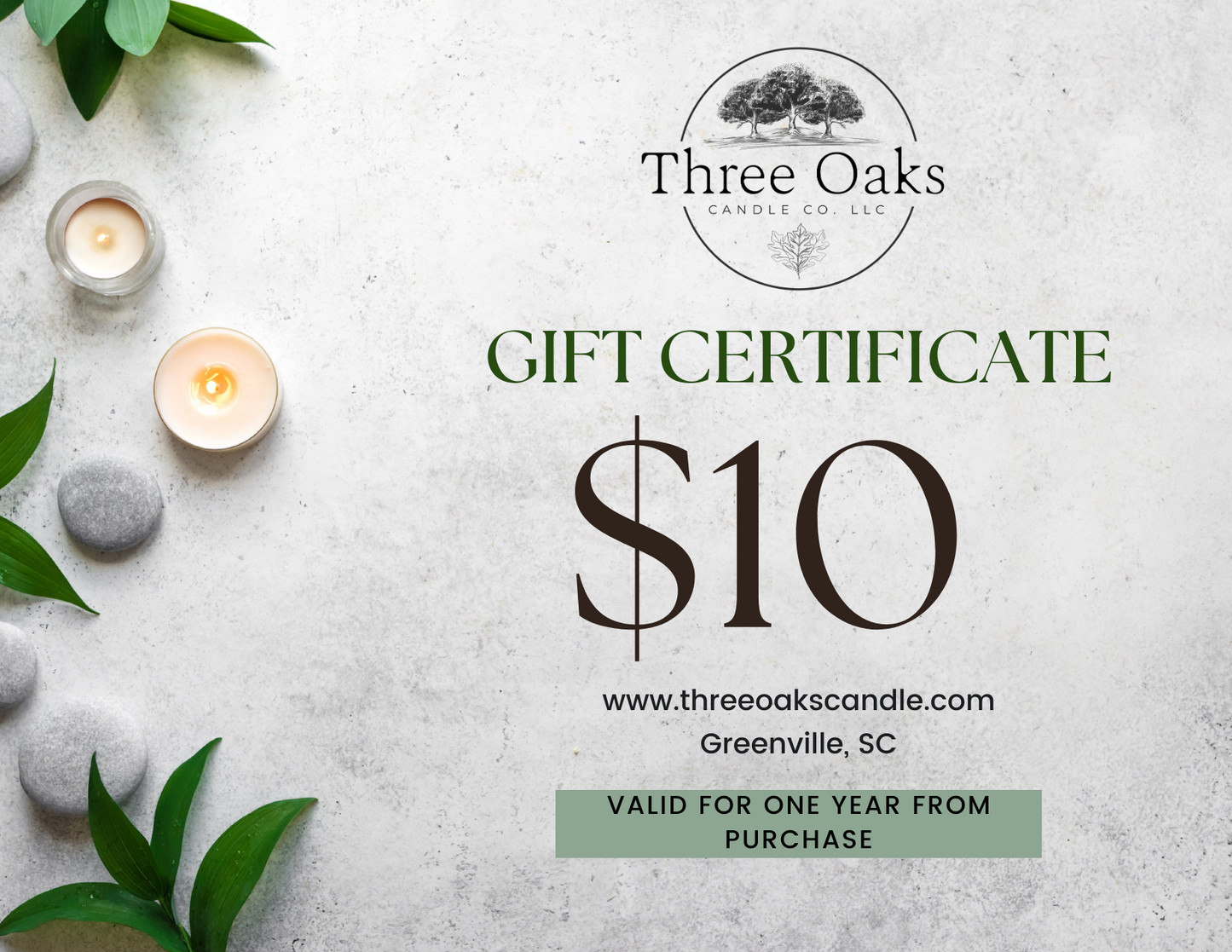 Three Oaks Candle Co Gift Card