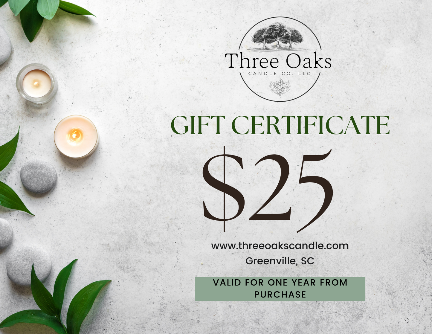 Three Oaks Candle Co Gift Card